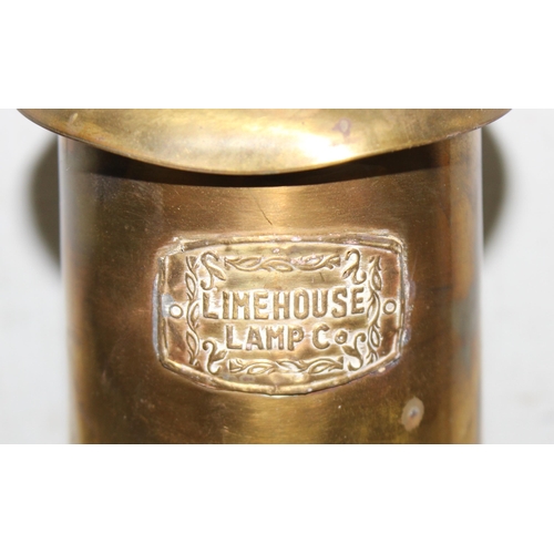 264 - A vintage brass miner's lamp, Limehouse Lamp Co