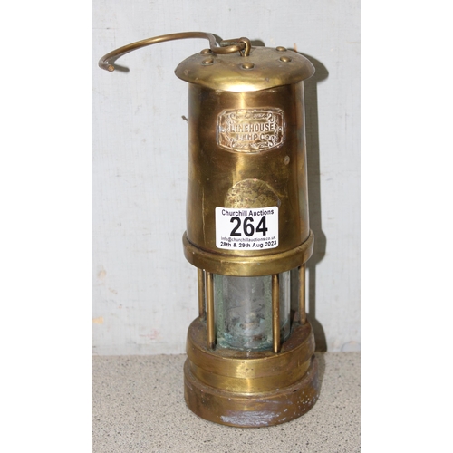 264 - A vintage brass miner's lamp, Limehouse Lamp Co