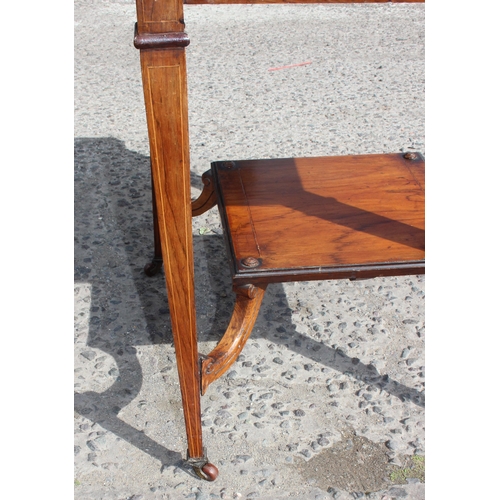 129 - A late Victorian or Edwardian Rosewood and Marquetry-Inlaid Envelope Card Table c.1900, with four pi... 