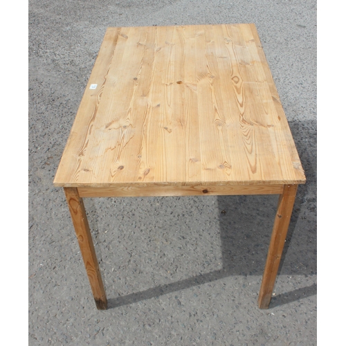 139 - Pine dining table, approx 120cm x 75cm x 75cm tall