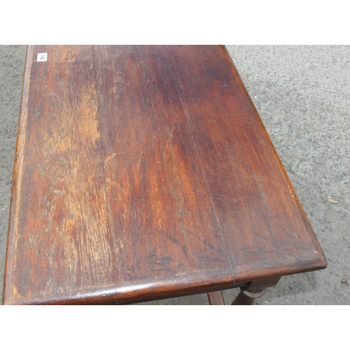 142 - A 17th century style oak side table with 2 main drawers and smaller middle hidden drawer. An unusual... 