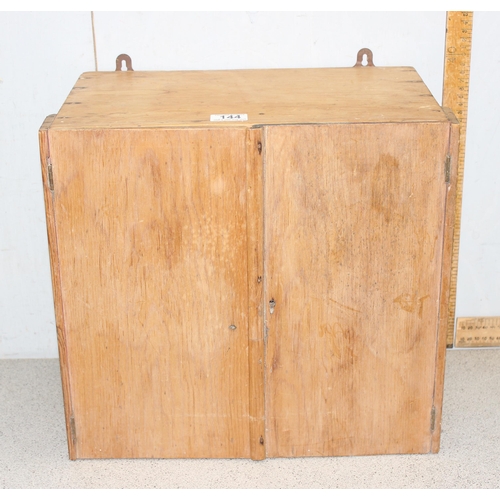 144 - A small pine 5 drawer table top collectors cabinet, approx 42cm wide x 25cm deep x 39cm tall