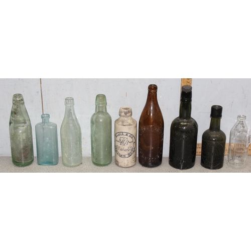 1817 - Qty of antique and later glass bottles, mainly with advertising