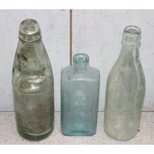 1817 - Qty of antique and later glass bottles, mainly with advertising