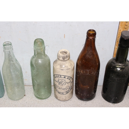 1817 - Qty of antique and later glass bottles, mainly with advertising