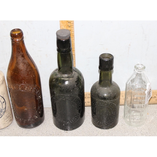 1817 - Qty of antique and later glass bottles, mainly with advertising