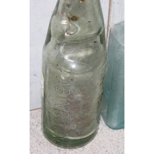 1817 - Qty of antique and later glass bottles, mainly with advertising