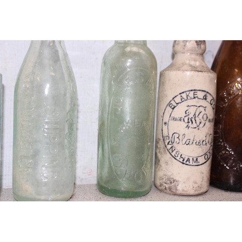 1817 - Qty of antique and later glass bottles, mainly with advertising