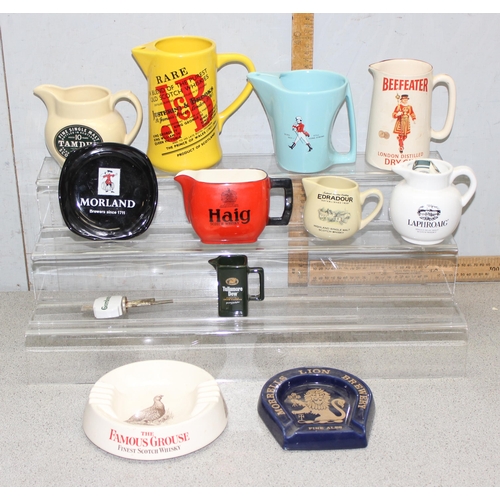 1820 - Qty of assorted vintage brewery advertising jugs and ashtrays etc