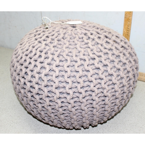 183 - An unusual woven fabric foot stool, approx 50cm in diameter