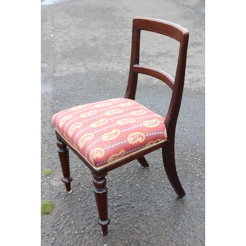 188 - A set of 6 antique mahogany dining chairs with stuffed Boteh upholstered seats