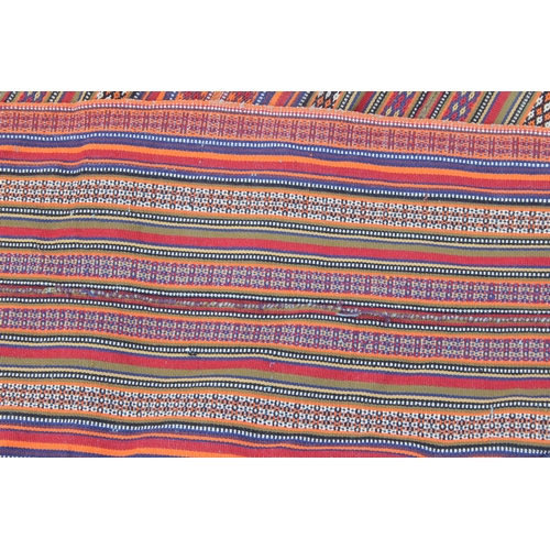 215 - A Jijim or Kilim multicoloured striped flat weave rug, approx 200cm x 180cm