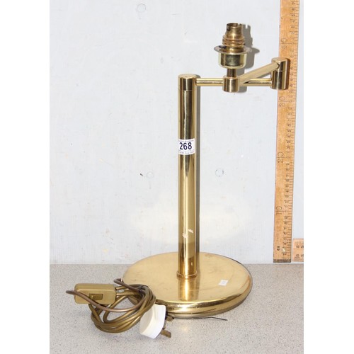 269C - Pair of brass standing table lamps with shades & a vintage retro brass swing arm lamp (3)