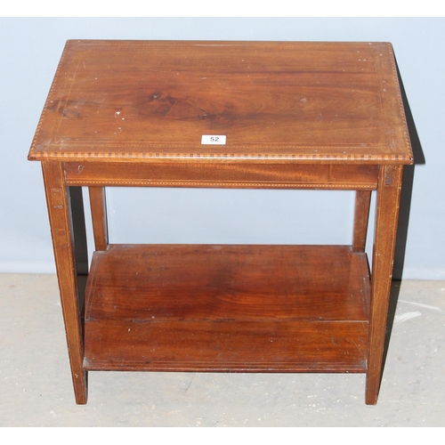 52 - Edwardian side table, approx 61cm wide x 39cm deep x 60cm tall