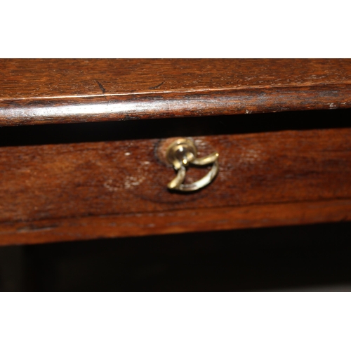 124 - An antique oak console table with single drawer and turned legs, approx 87cm wide x 61cm deep x 72cm... 