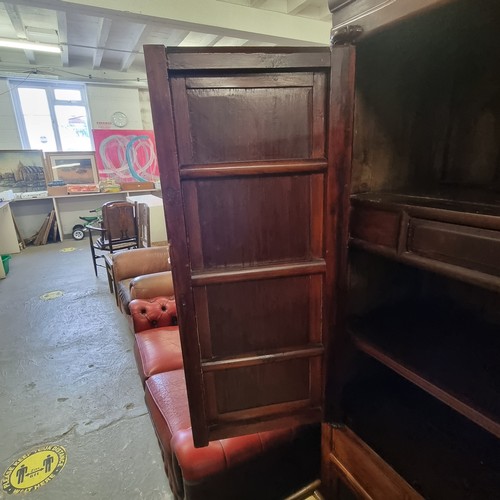 167 - A Chinese hardwood cabinet, the doors opening to reveal 3 shelves and a single drawer, likely early ... 