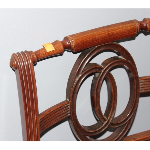 19 - 5 assorted antique red seated mahogany chairs with decorative carved backs