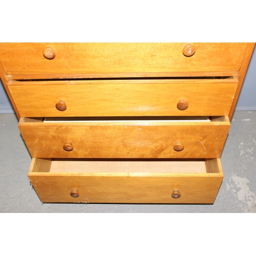 8 - A mid-century Air Ministry 4 drawer chest of drawers, the top drawer sliding out to become a desk, a... 