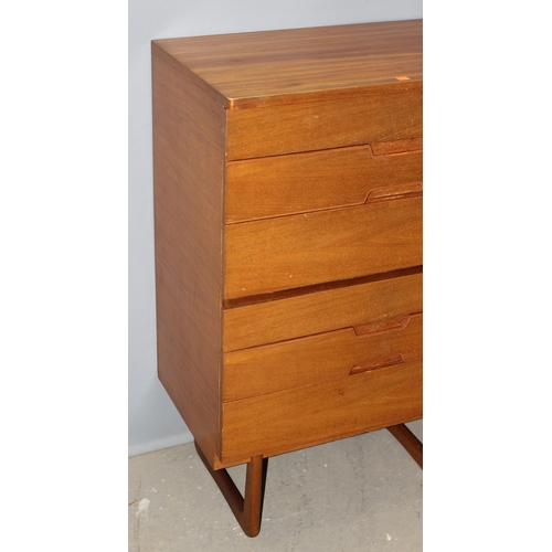 1 - A retro Uniflex 6 drawer chest of drawers, approx 75cm wide x 46cm deep x 112cm tall