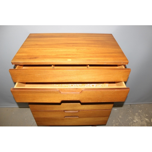 1 - A retro Uniflex 6 drawer chest of drawers, approx 75cm wide x 46cm deep x 112cm tall