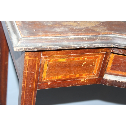 18 - A small antique ladies mahogany writing desk with mirror, for restoration, Sheraton revival c.1900, ... 