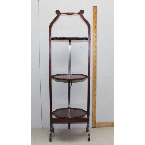 30 - Early 20th century folding cake stand, approx 94cm