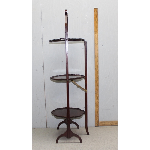 30 - Early 20th century folding cake stand, approx 94cm