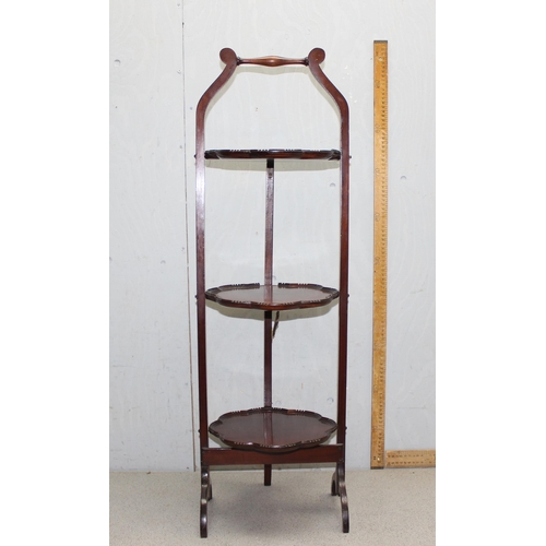 30 - Early 20th century folding cake stand, approx 94cm