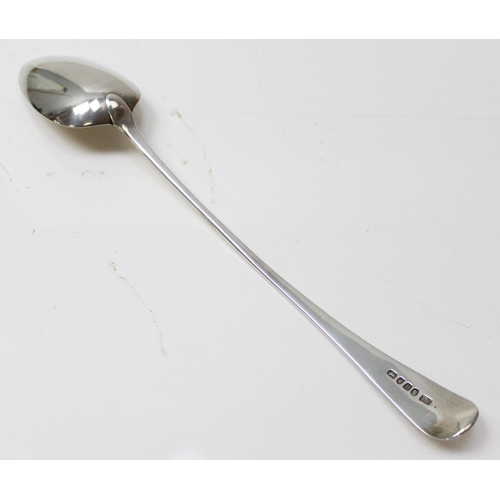 1007 - A George III period 18th century silver basting spoon, London 1797 by Thomas Wallis II, approx 30cm ... 