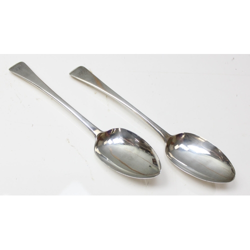 1013 - A pair of George III period silver serving spoons, London 1813 by John Lias, approx 121.48g gross