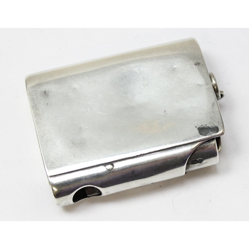 1016 - An unusual silver combination vesta case with cigar cutter, marked for Birmingham 1890 by Lawrence E... 