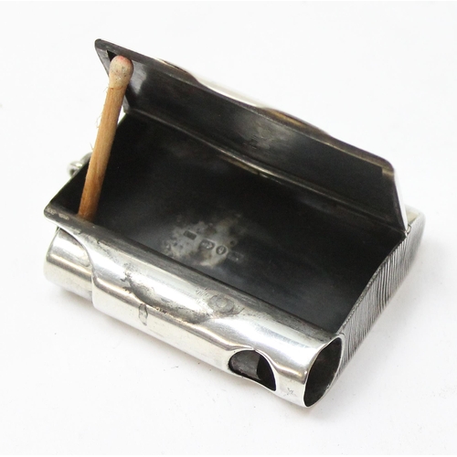 1016 - An unusual silver combination vesta case with cigar cutter, marked for Birmingham 1890 by Lawrence E... 