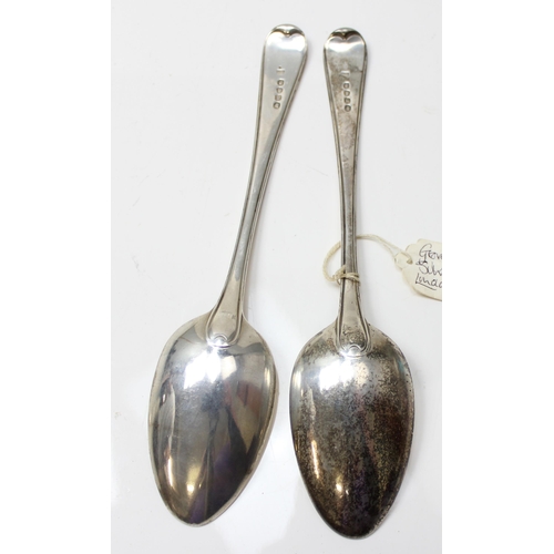 1064 - A pair of George III period silver serving spoons, London 1806, approx 147.31g gross