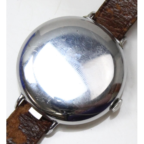 1304 - A rare early 20th century Cyma braille watch, the case in stainless steel with full hunter cover, th... 