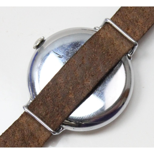 1304 - A rare early 20th century Cyma braille watch, the case in stainless steel with full hunter cover, th... 