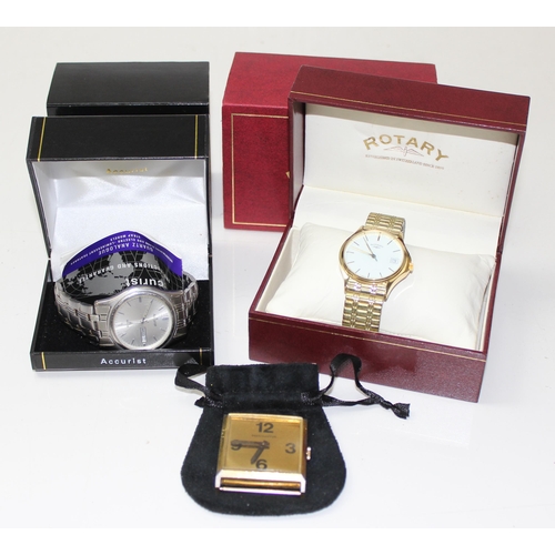 1322 - A boxed gold plated Rotary watch, a boxed Accurist MB 469S watch and a Trendsetter watch (3)