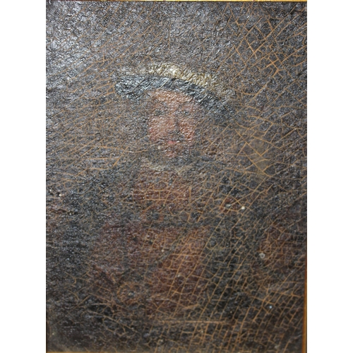 404A - A small vintage oil on board of King Henry VIII, in gilt frame, unsigned, approx 28cm x 23cm inc fra... 