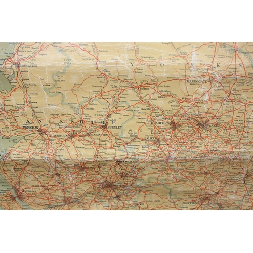 450A - A large vintage wall map depicting Great Britain, likely c.1950, approx 216cm x 176cm