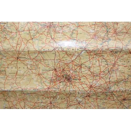 450A - A large vintage wall map depicting Great Britain, likely c.1950, approx 216cm x 176cm