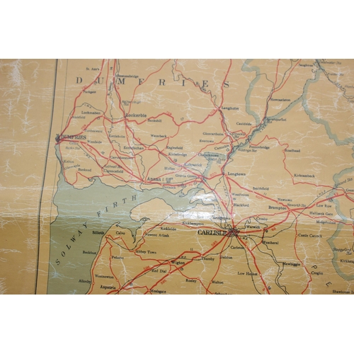 450A - A large vintage wall map depicting Great Britain, likely c.1950, approx 216cm x 176cm