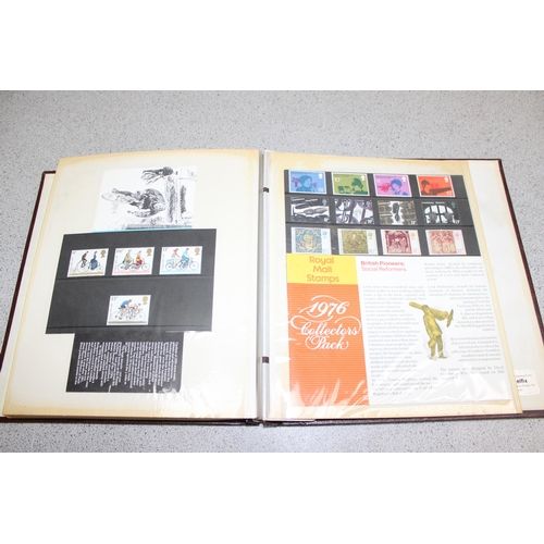 571A - An album of pre-decimal and 1970's presentation pack stamps, all unused