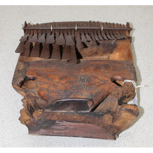 623A - A vintage wooden Mbira or thumb piano of unusually large form, possibly from Zimbabwe, likely early ... 