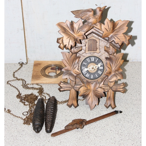 1316A - Vintage August Schwer West German cuckoo clock with carved wooden design