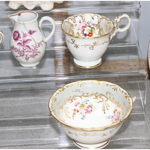 1763A - Qty of antique ceramics to incl Royal Worcester Blush Ivory and Davenport