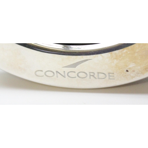 1030 - A round silver Concorde photograph frame, marked for Sheffield 1997 by Carr's, approx 12cm in diamet... 