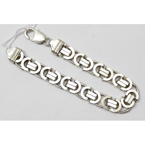 1101 - A vintage 925 silver Byzantine chain bracelet, heavy gauge silver, approx 20cm long, approx 39.45g g... 