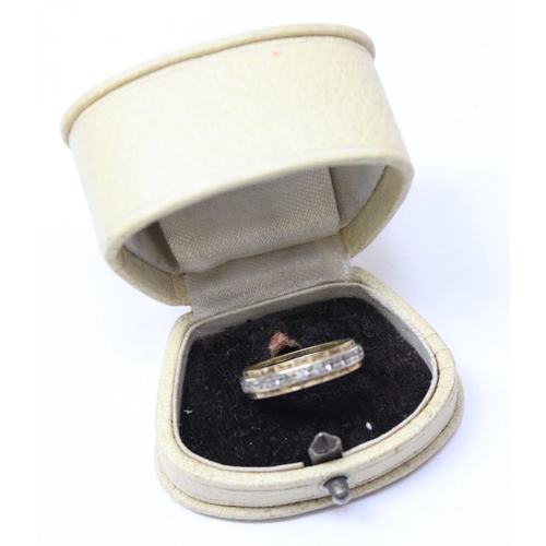 1114 - 18ct gold and diamond eternity ring, approx size O, approx 4.21g gross