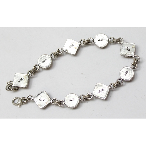 1118 - A 925 silver mounted and faux opal bracelet, approx 19cm long, boxed