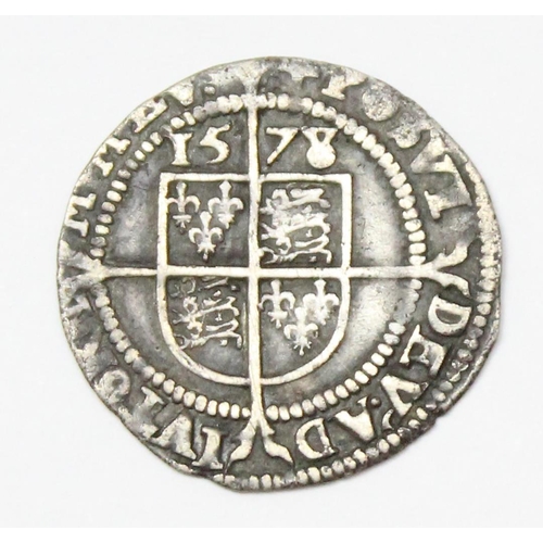 1200 - An Elizabeth I silver 3d coin, 1578 5th issue, obverse - 5th Regular crown bust of Elizabeth I facin... 