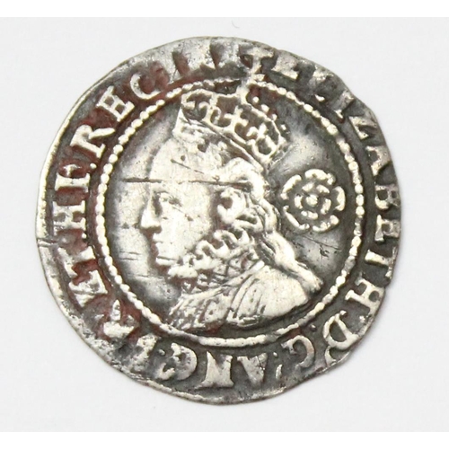 1200 - An Elizabeth I silver 3d coin, 1578 5th issue, obverse - 5th Regular crown bust of Elizabeth I facin... 